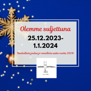 Read more about the article Olemme suljettuna 25.12.2023-1.1.2024.🎄
